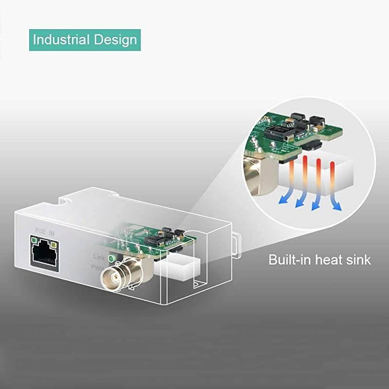 Upgraded POE over Coax EOC Converter IP Over Coax Max 3000ft Power and Data Transmission over Regular RG59 Coaxial Cable for Upgrading Analog Surveillance System to IP Surveillance System