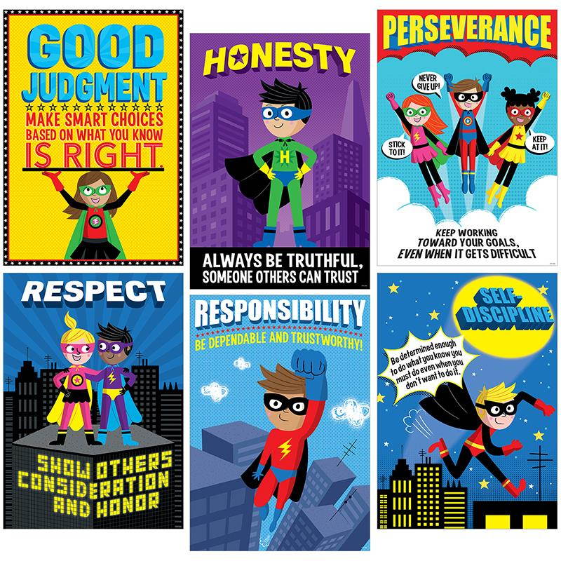 Creative Teaching Press Superhero InspireU Posters - 13.4" Width x 13" Height - Superhero Character - Multicolor  CTC564
