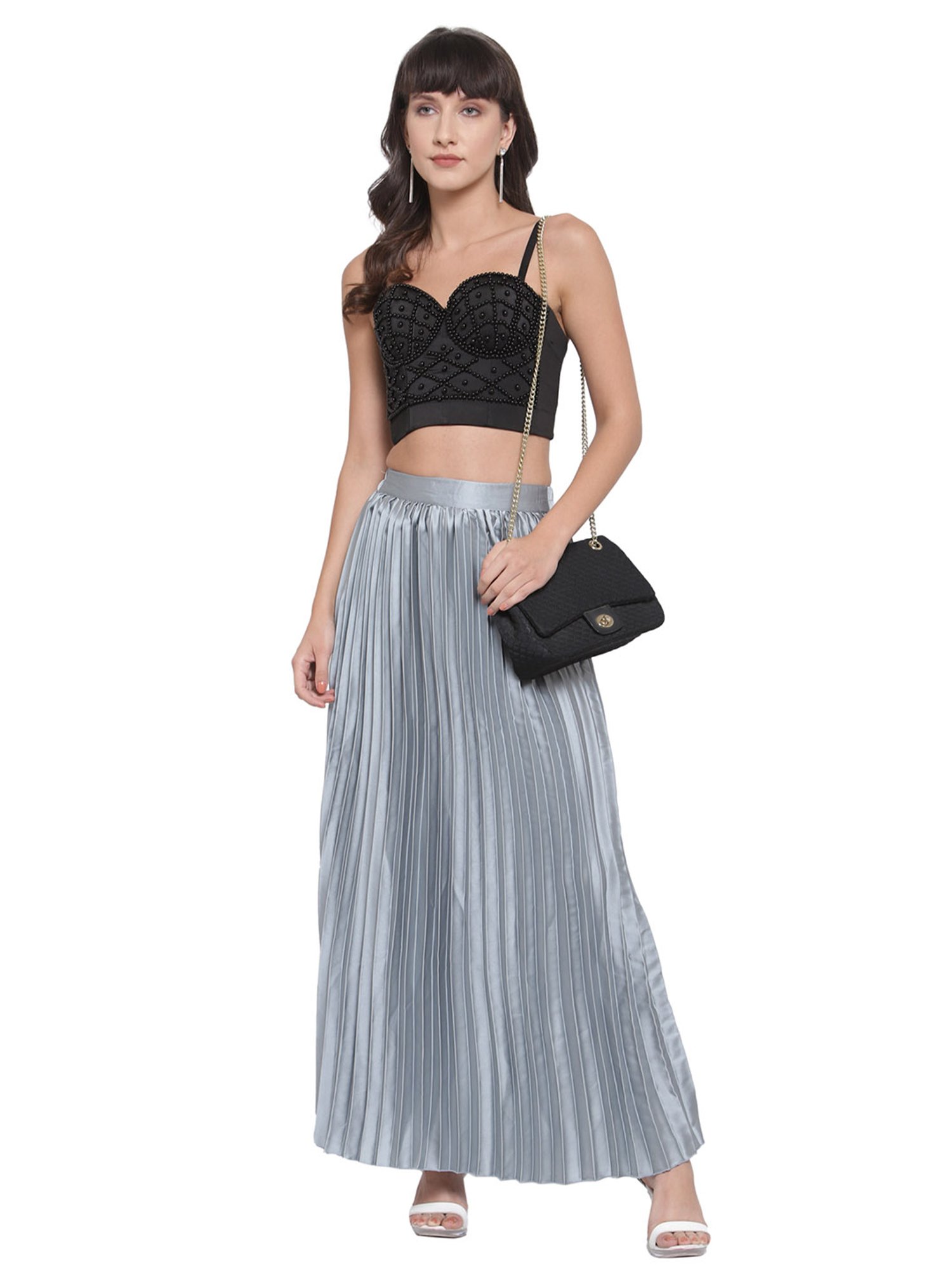 Melon by PlusS Grey Regular Fit Skirt