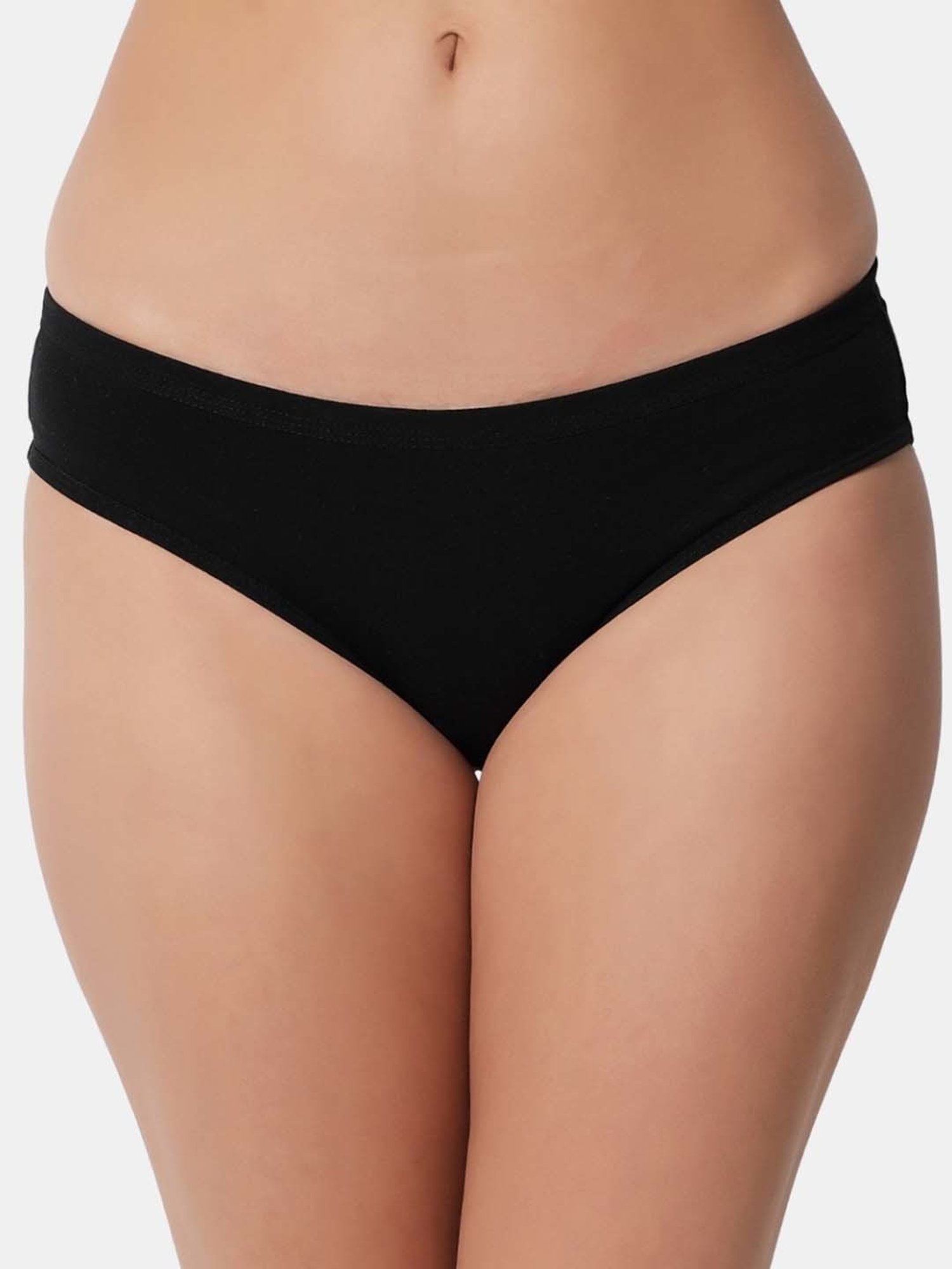 Bleeding Heart Purple & Black Plain Panties - Pack Of 2