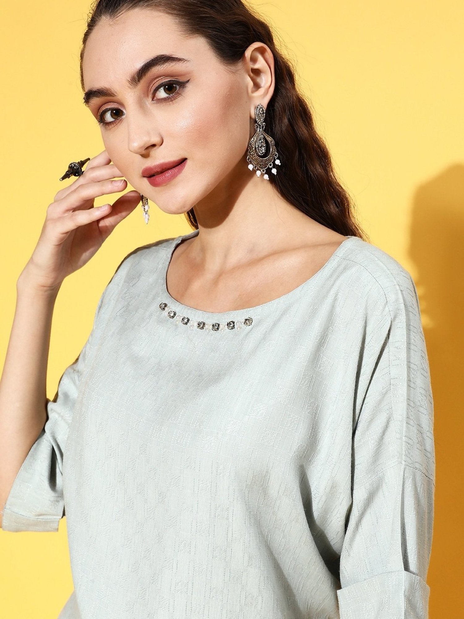 Jaipur Kurti Blue Regular Fit Top