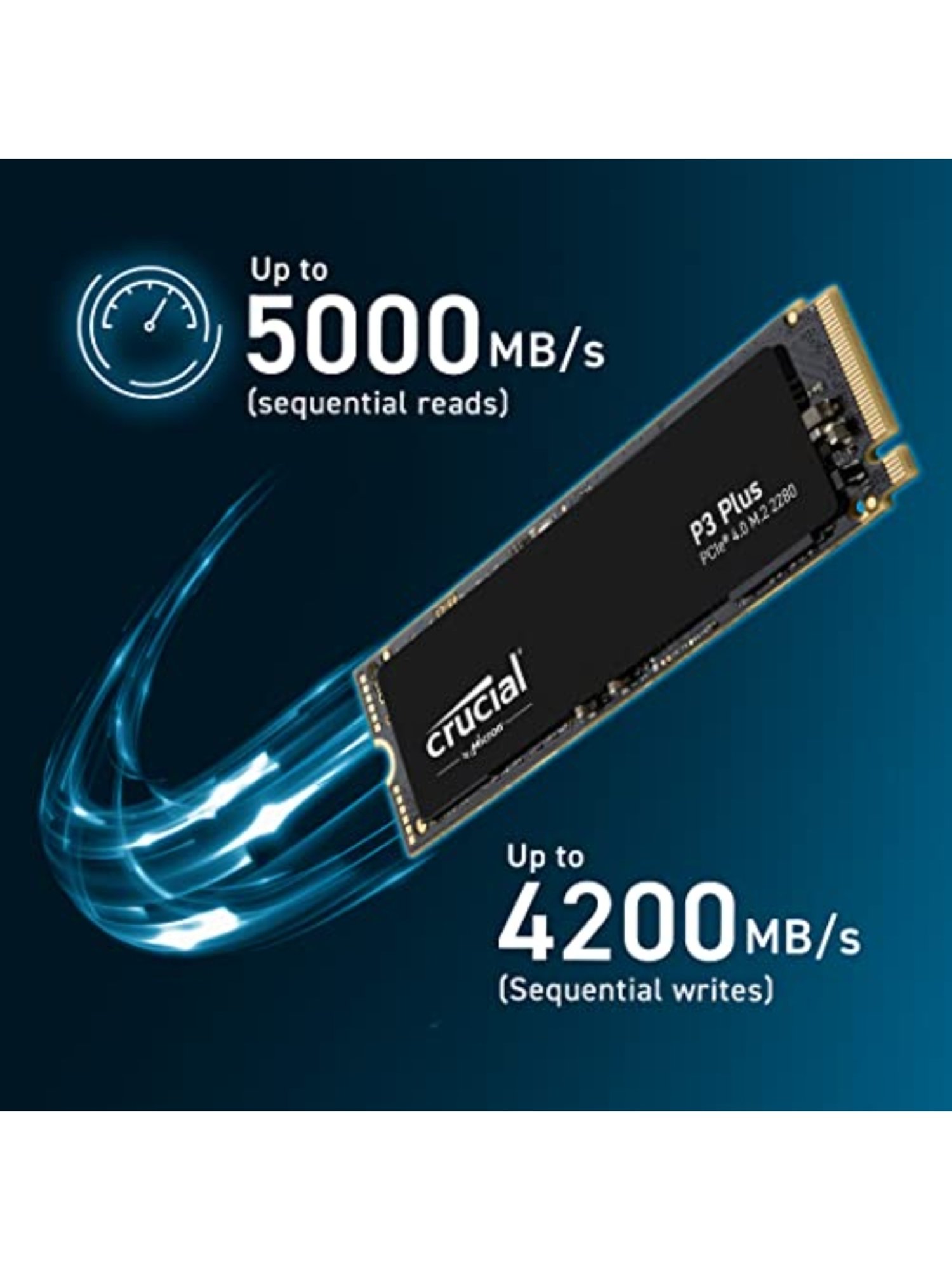 Crucial P3 Plus 1TB PCIe 4.0 3D NAND NVMe M.2 SSD, up to 5000MB per seconds
