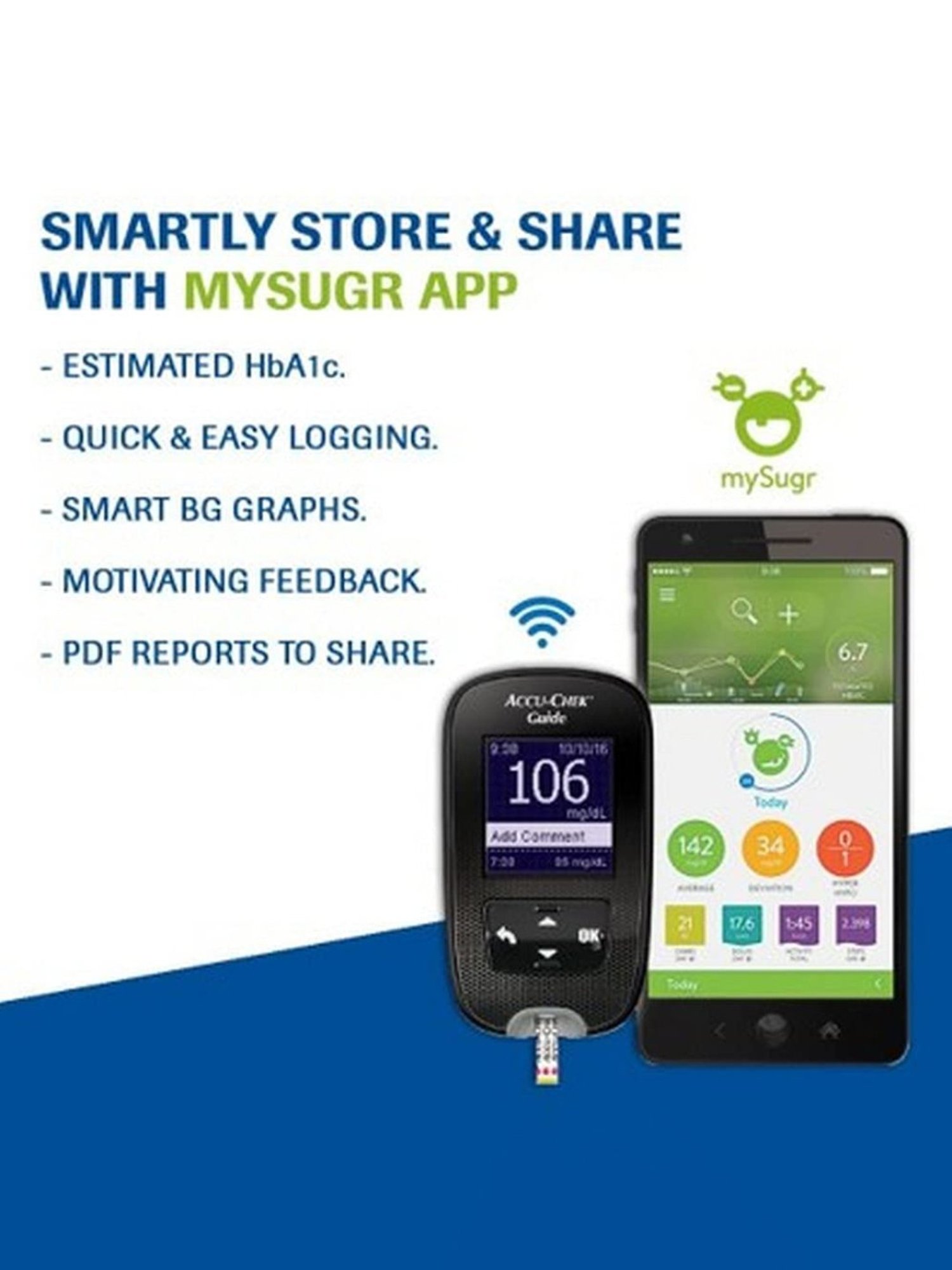 Accusure Simple Glucometer machine With 25 Test Strips (Black)