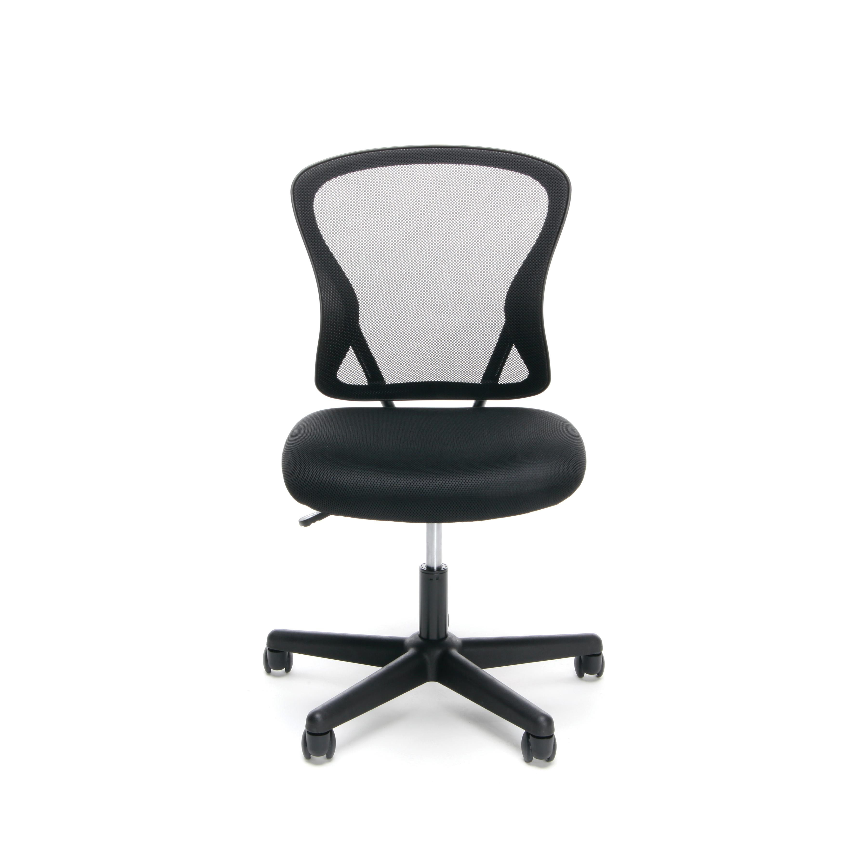 Essentials ESS-3010 Mesh Back Swivel Task Chair, Black Frame, Black Fabric, Black Mesh