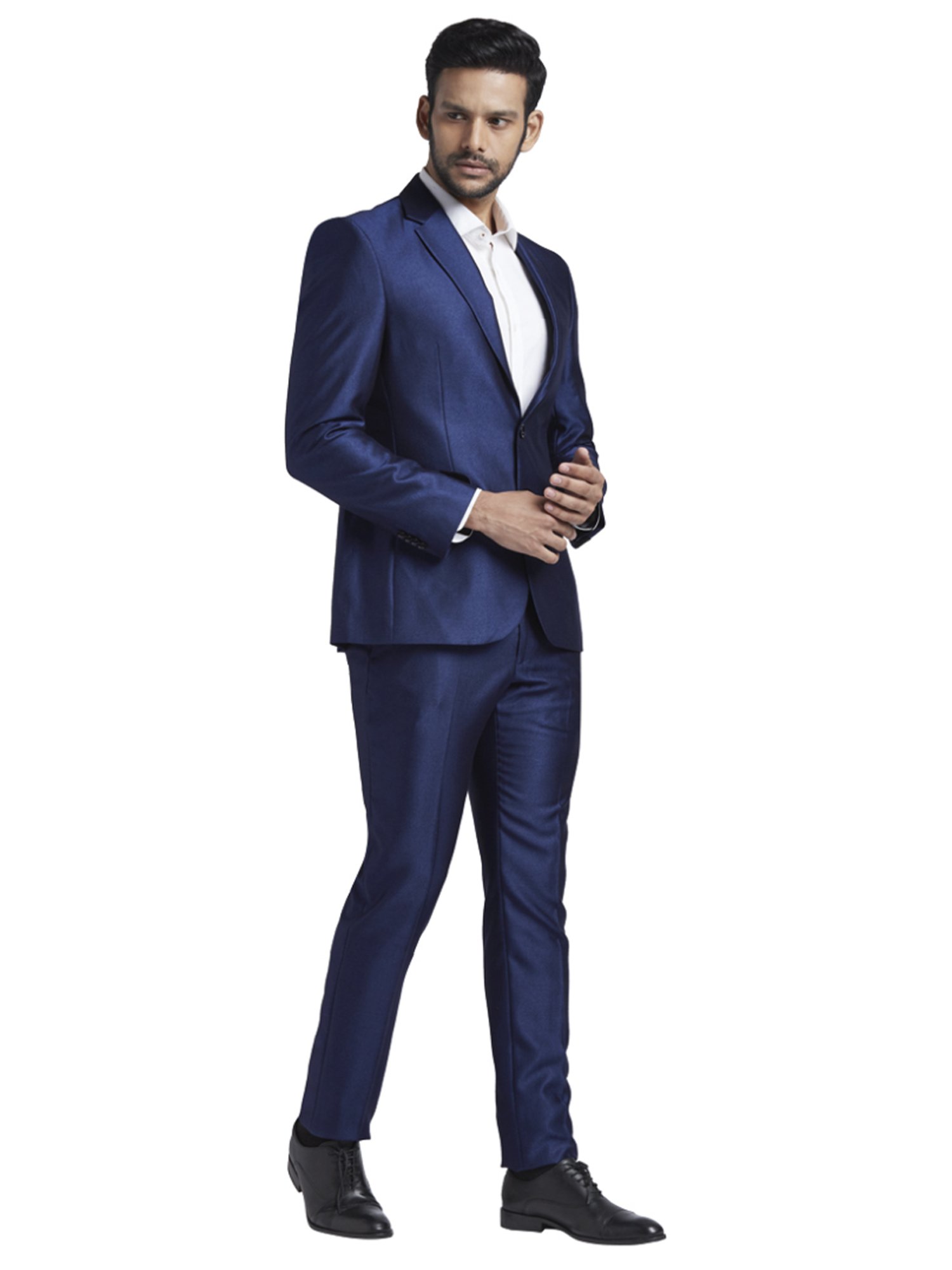 Parx Black Regular Fit Two Piece Suit