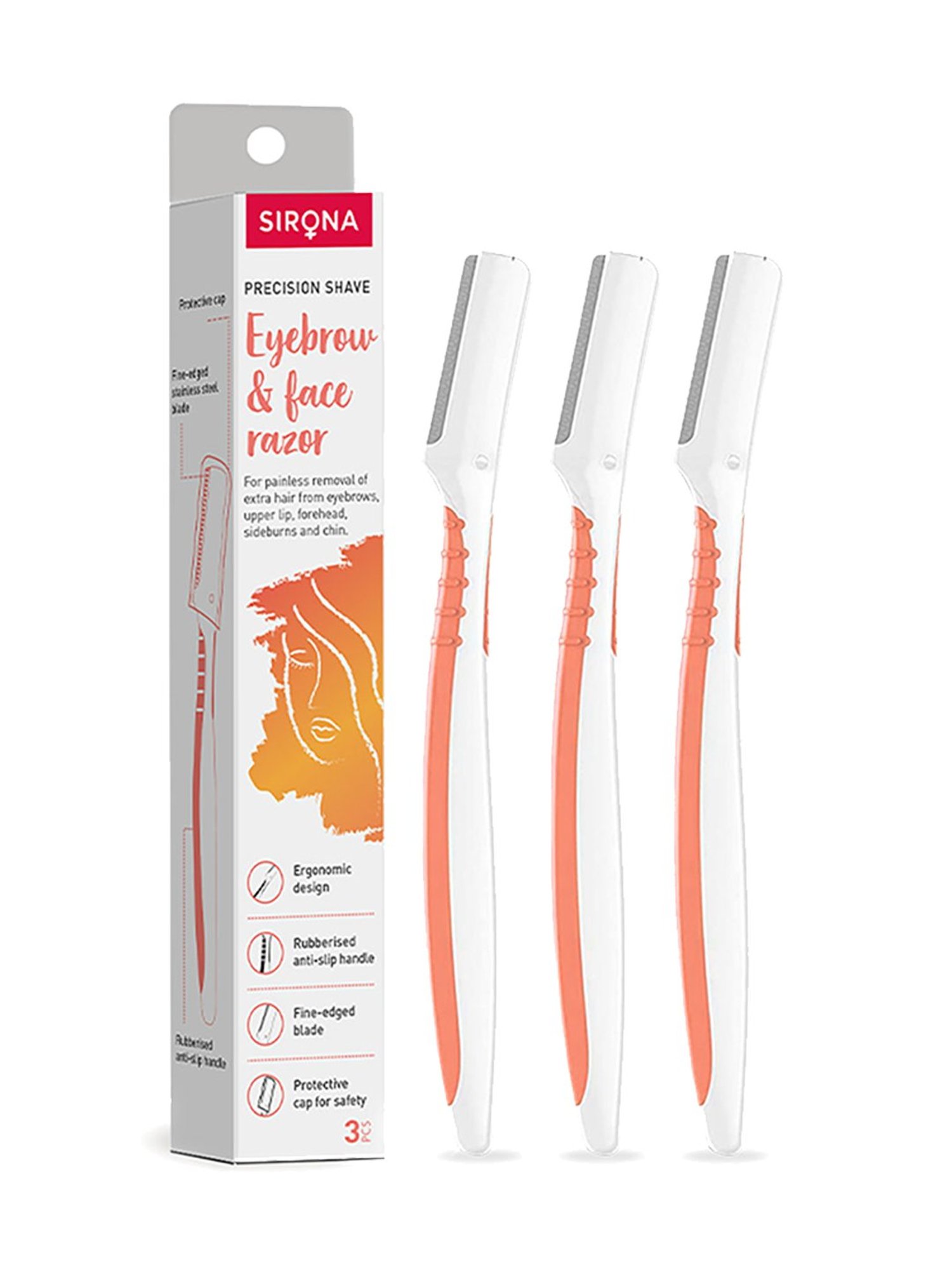 FEATHER Flamingo Eyebrow, Face, Nape Razor - 3 Piece - 150 gm