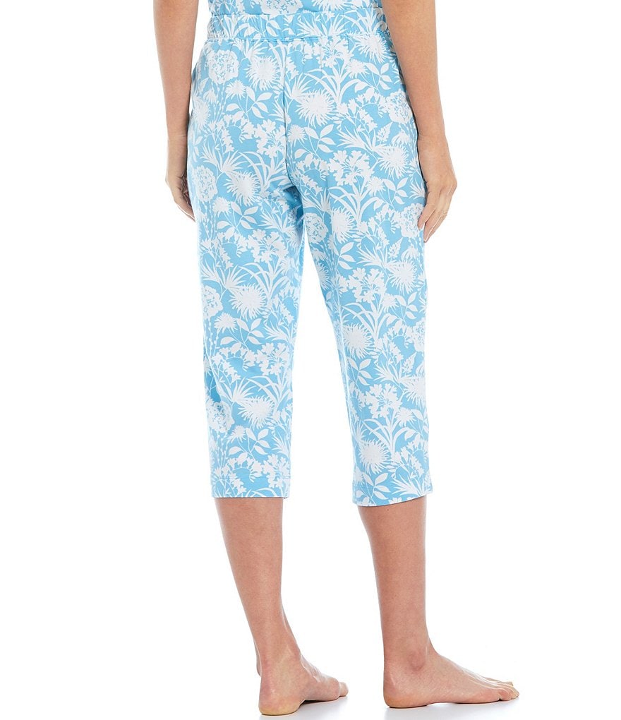 Sleep Sense Floral Print Knit Capri Coordinating Sleep Pants