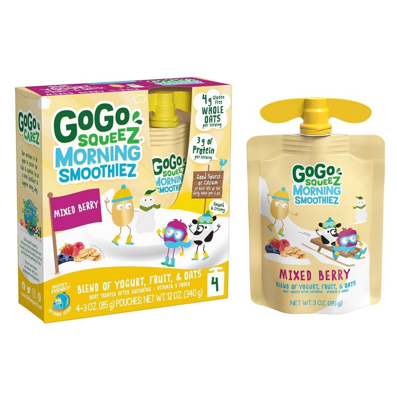 Gogo Squeeze Morning Smoothie - Berry - 3oz/4ct