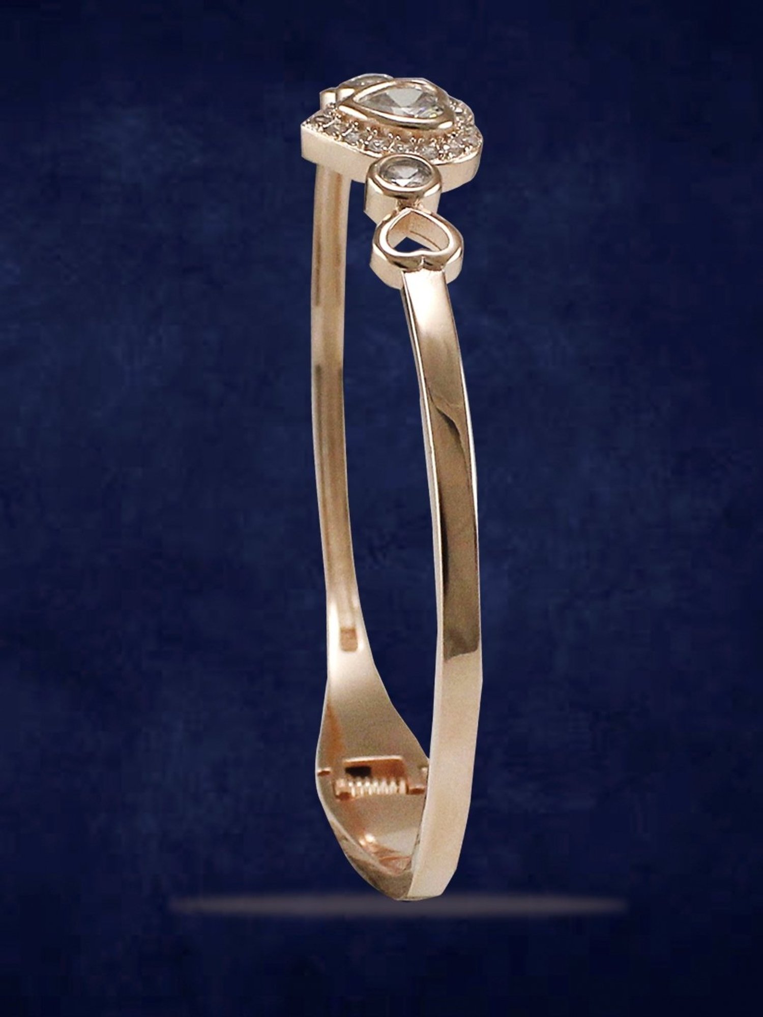 Taraash 92.5 Sterling Silver Double Heart Bracelet for Women