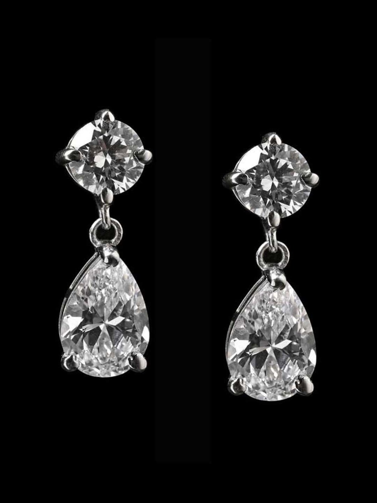 Clara 92.5 Sterling Silver Stone Liba Drop Earrings for Women