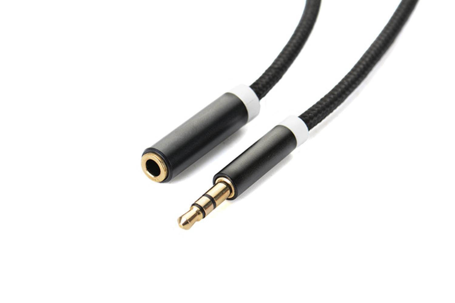 AU111 6 Feet Premium Audio Extension Cable Nylon Braided 35mm TRRS 4 Poles Jack Male to Female