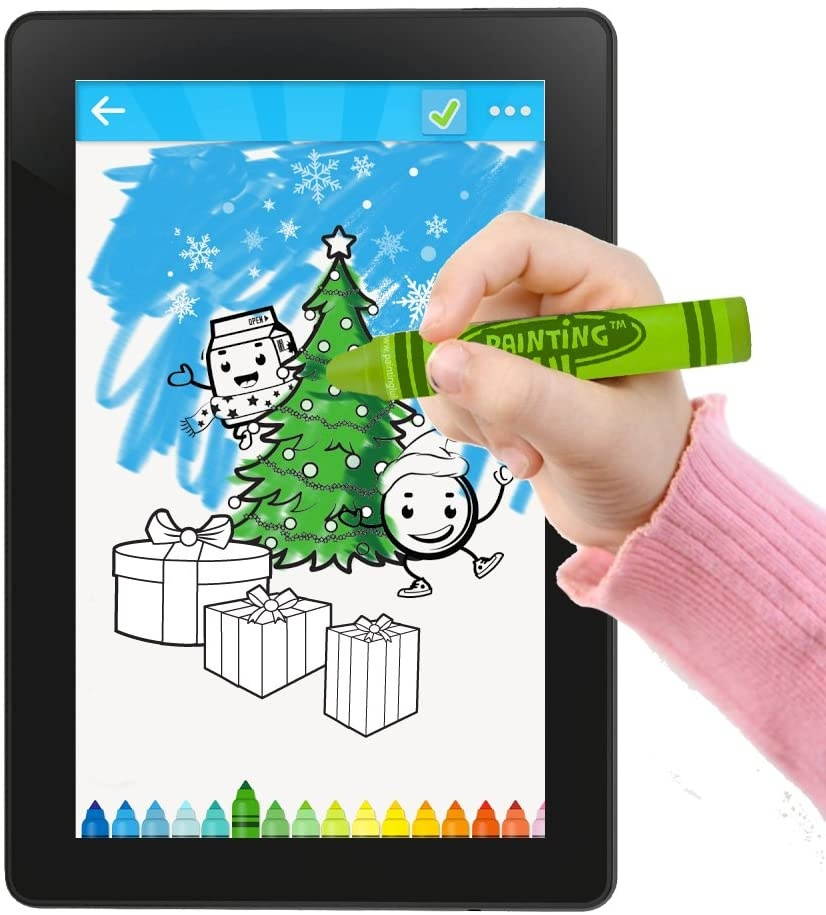Stylus Crayon - Red Stylus Pen for Touchscreen Tablets & Smartphones. Coloring App Included!