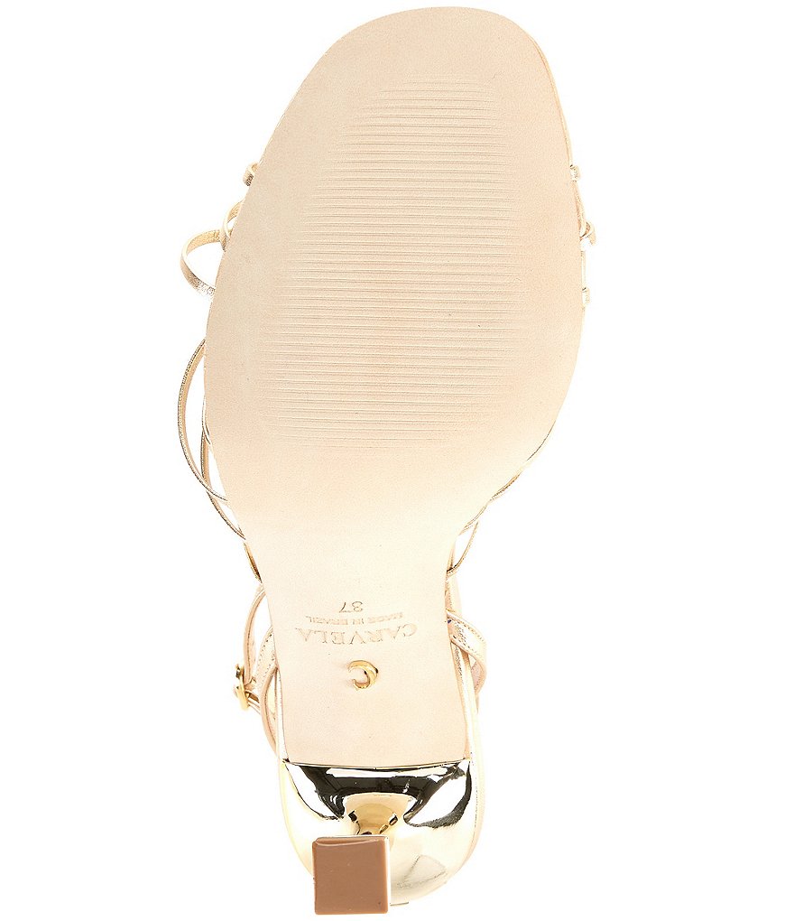 Carvela Glowing 90 Strappy Leather Ankle Strap Sculptural Heel Dress Sandals