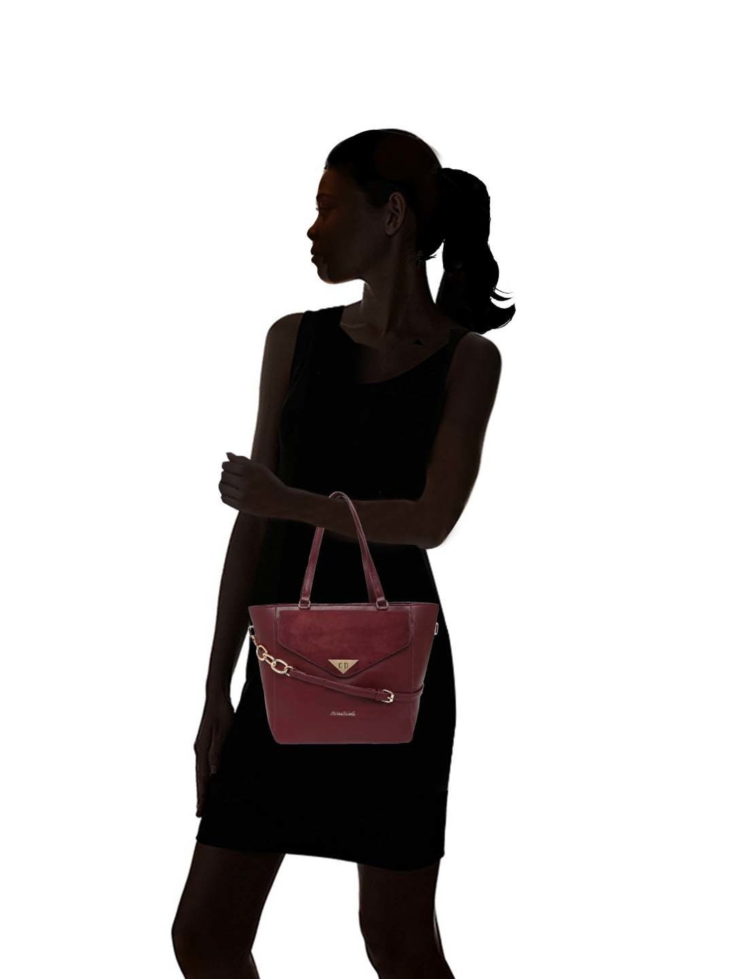 Marina Galanti Maroon Solid Medium Tote Handbag