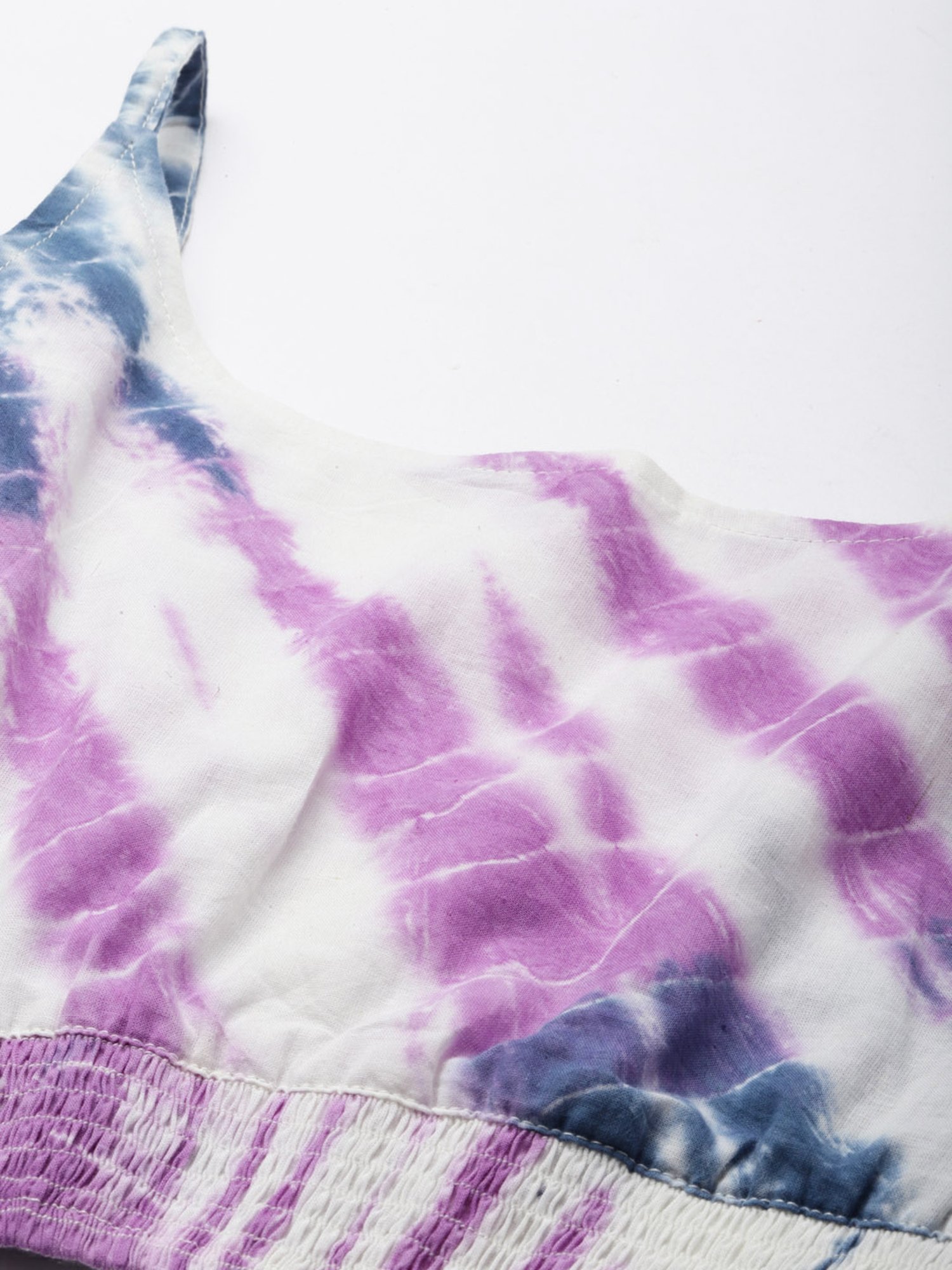 Prakrti White Cotton Printed Crop Top Pant Set