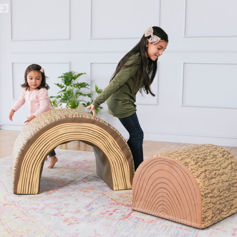 ECR4Kids SoftZone Tree Tunnel and Climber Play Set, Climbing Foam Structure for Kids, 2-Piece