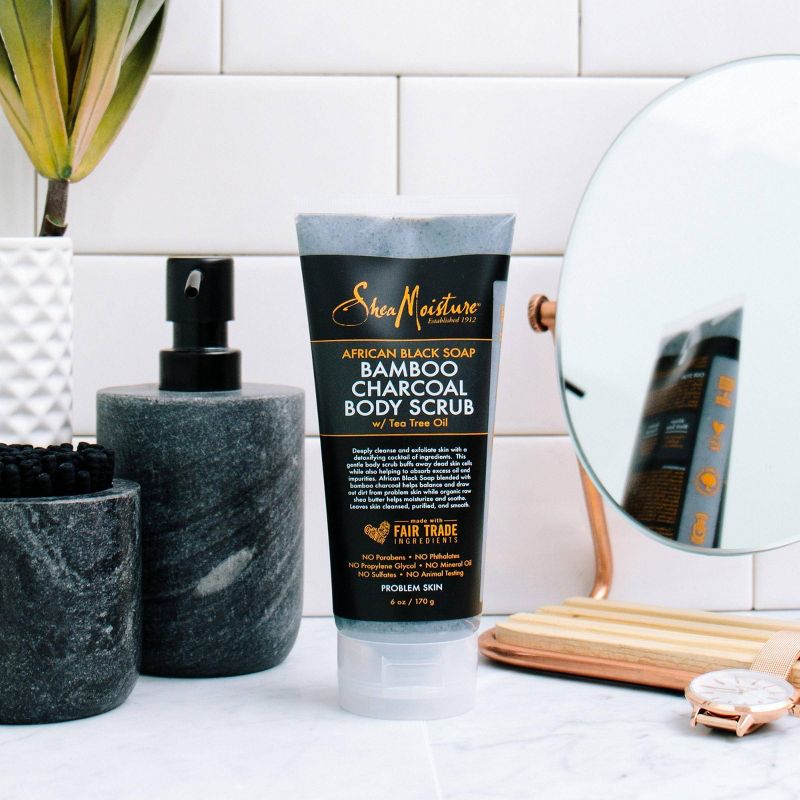 SheaMoisture African Black Soap Bamboo Charcoal Body Scrub - 6 fl oz