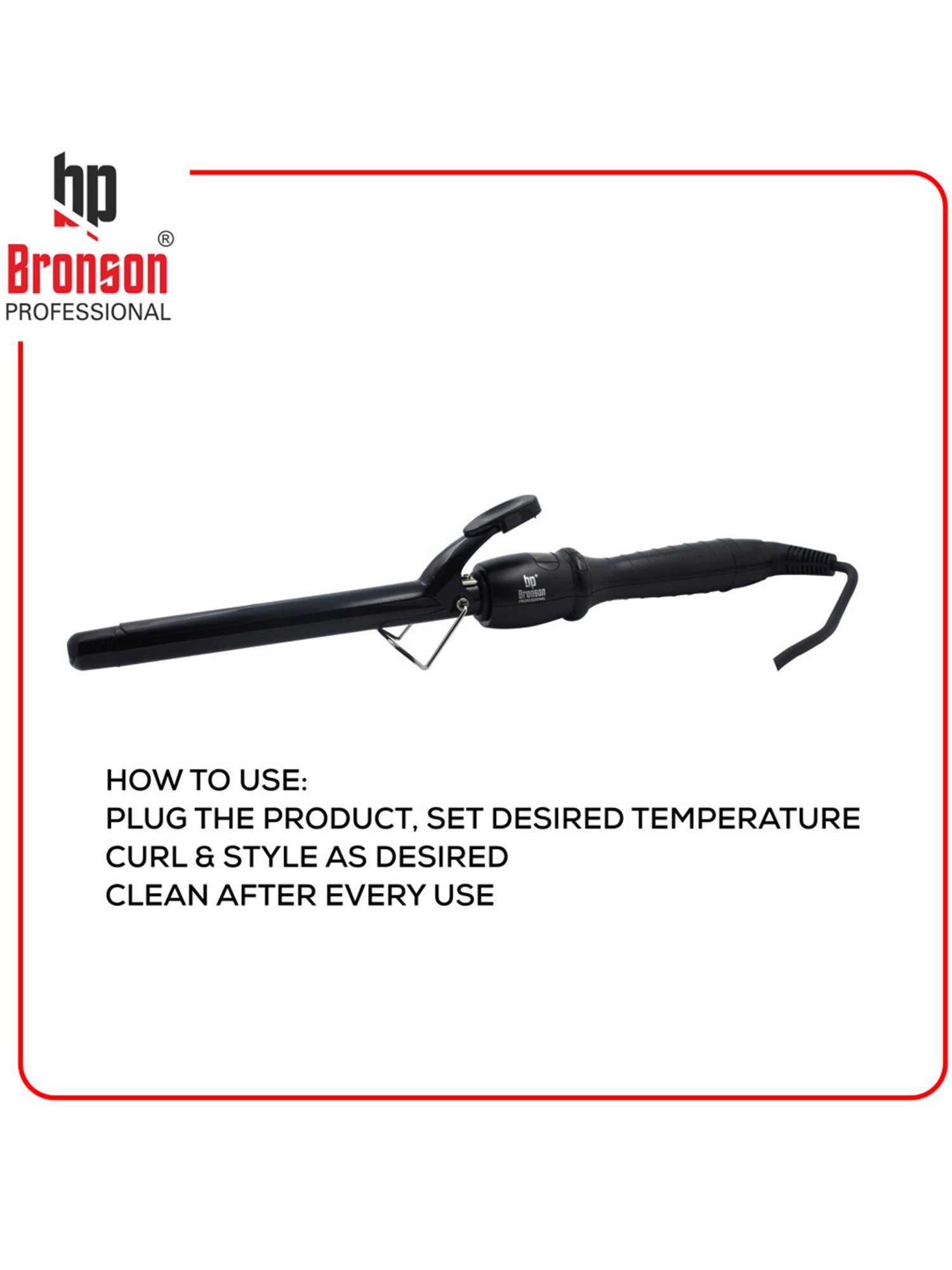 Bronson Professional Hair Curler Tong 19 mm Barrel with Digital Temperature Controller