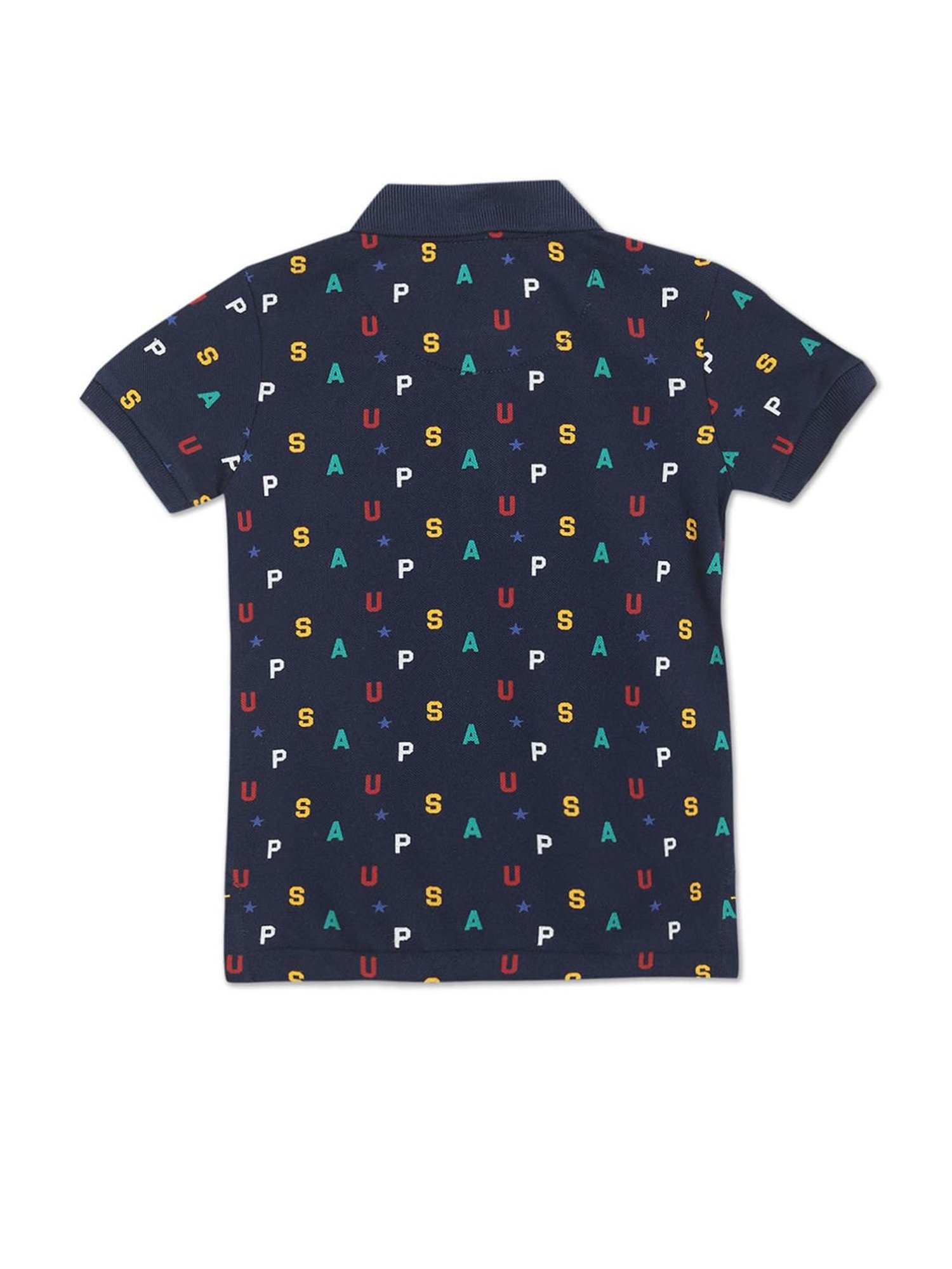 Allen Solly Junior Yellow Logo Print Polo T-Shirt