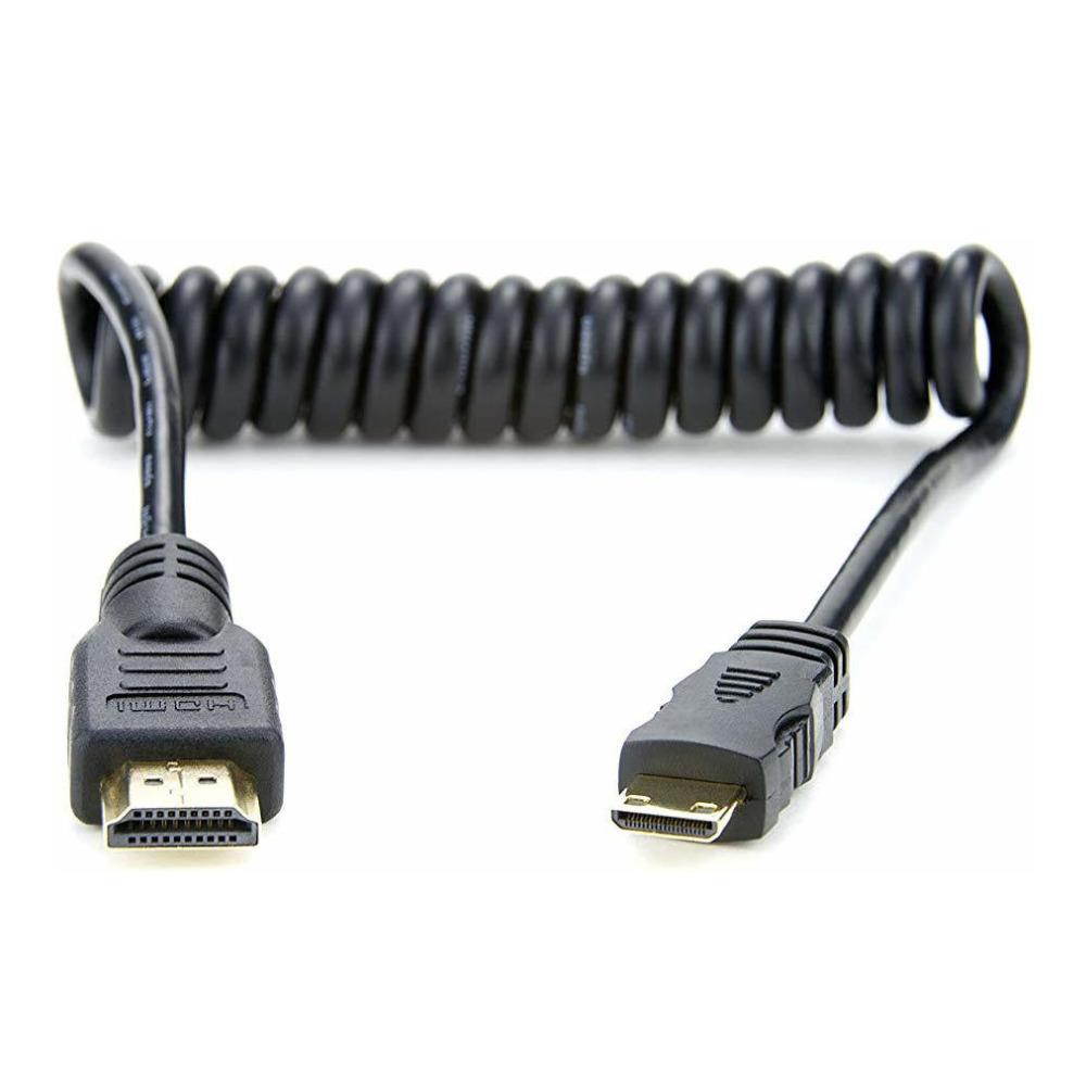 Atomos 11.81"/30cm Coiled Mini HDMI to Full HDMI Cable for Ninja Star Recorder