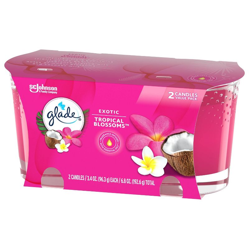 Glade Exotic Tropical Blossoms Twin Candle - 2pk/6.8oz