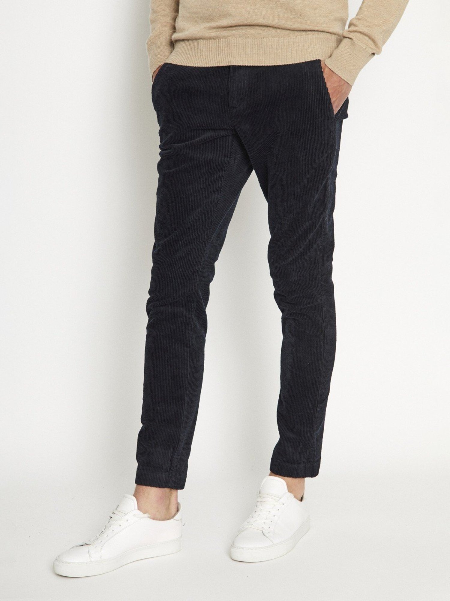 Bruun & Stengade Blue Cotton Slim Fit Trousers