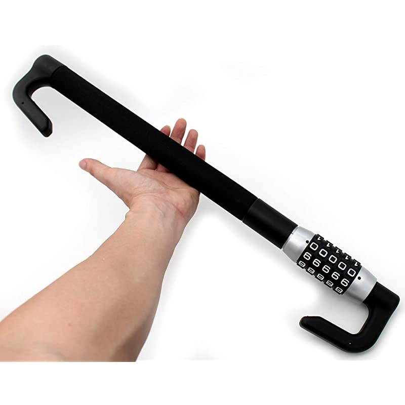 Car Steering Wheel airbag Lock Safe Rotary Lock Comfortable and Durable Universal SUV car Van Truck Heavy Truck Lock Double Hook Retractable AntiTheft Lock Device 5Digit Password Black