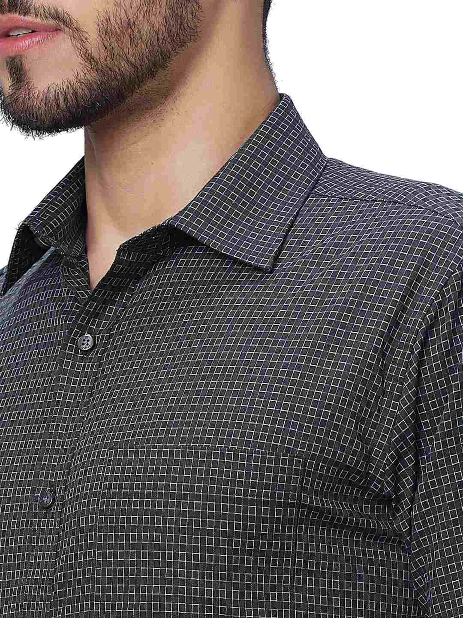 Raymond Anthra Cotton Slim Fit Texture Shirt