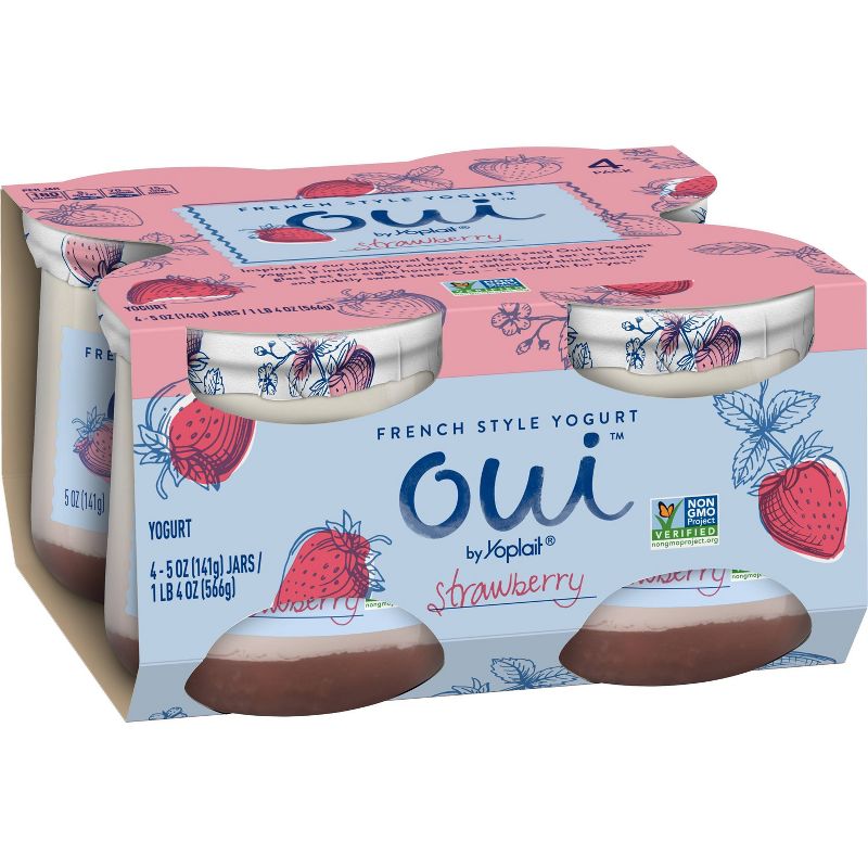 Oui by Yoplait Strawberry Flavored French Style Yogurt - 4pk/5oz Jars