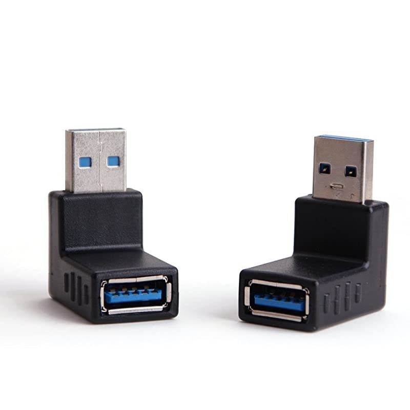 USB 3.0 Adapter 90 Degree Male to Female Combo Vertical Up and Down Angle Coupler Connector by