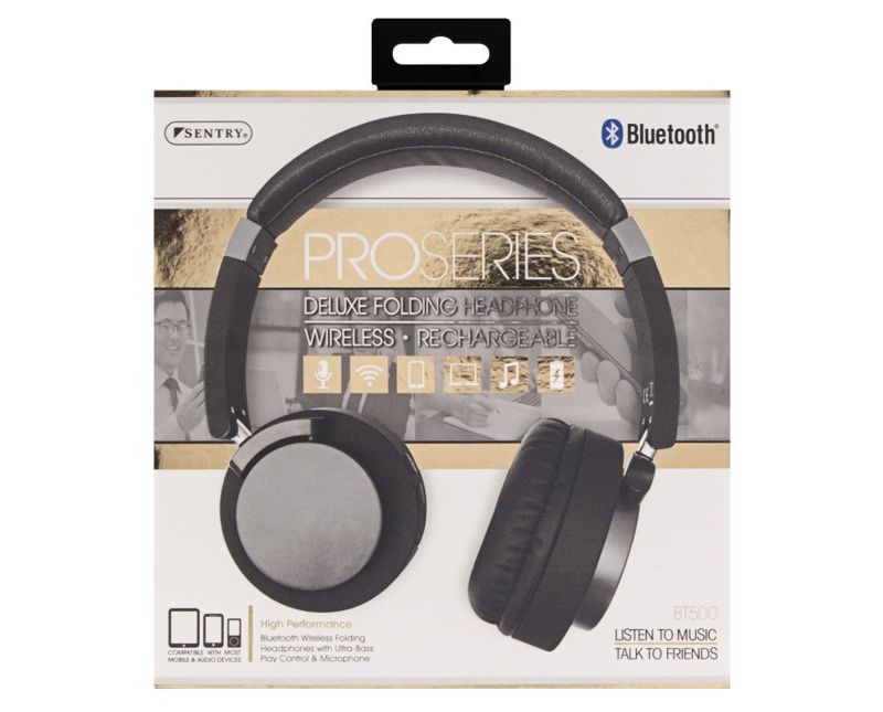 Sentry BT500 Bluetooth Headphones with Microphone - Silver