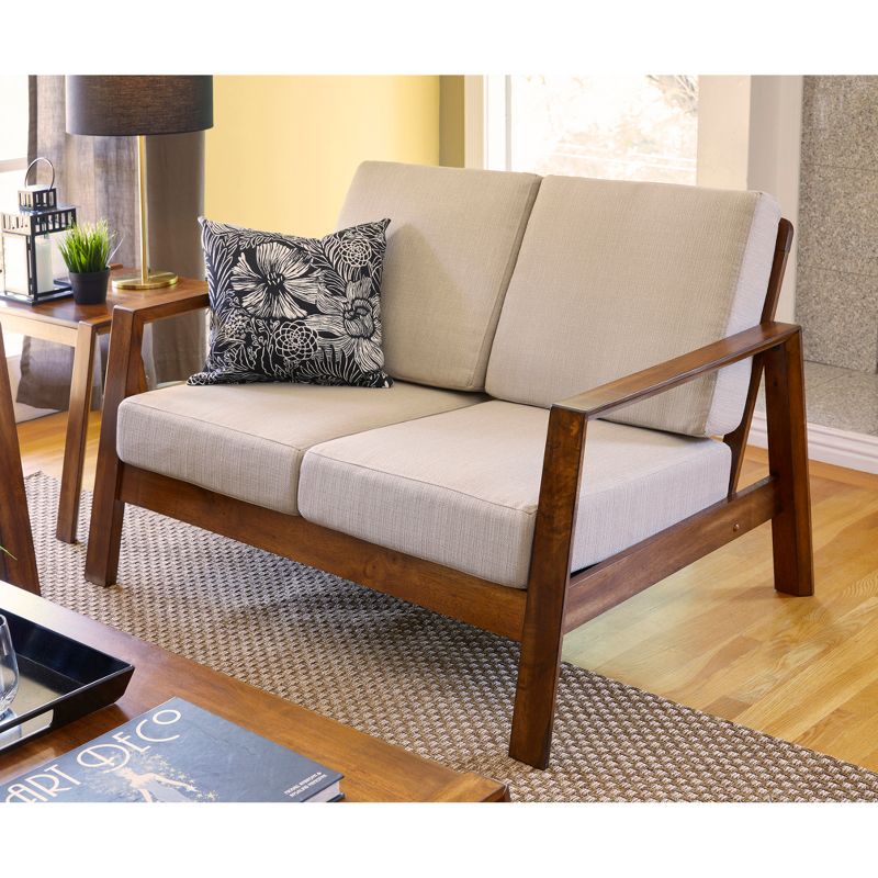 Carlyle Mid-Century Modern Loveseat Barley Tan - Handy Living