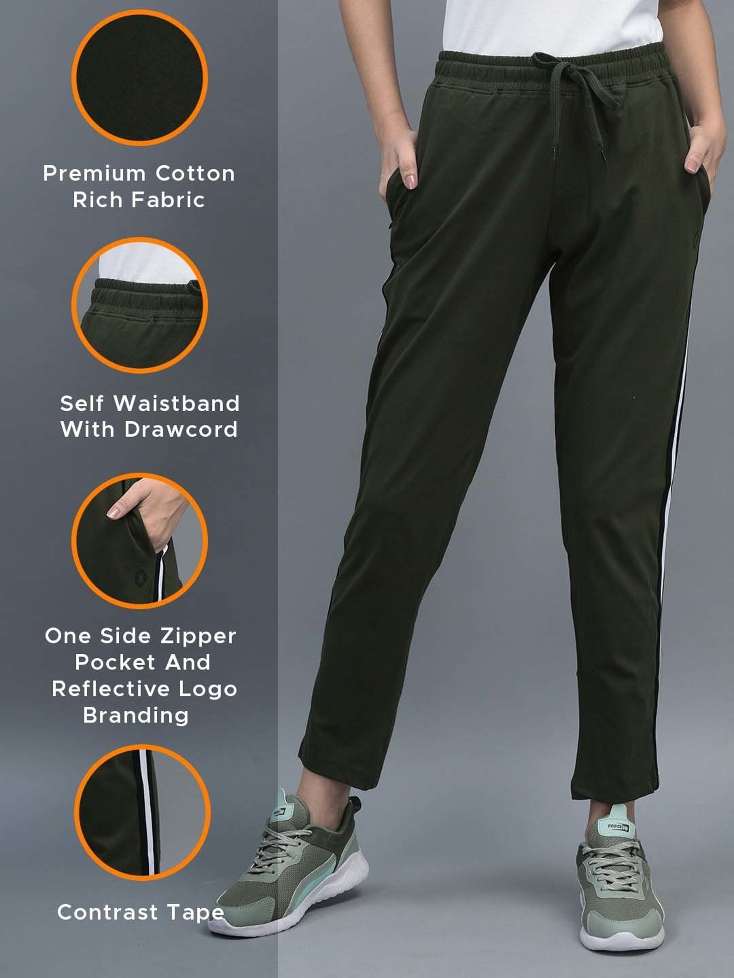 Dollar Black & Green Cotton Track Pants - Pack Of 2