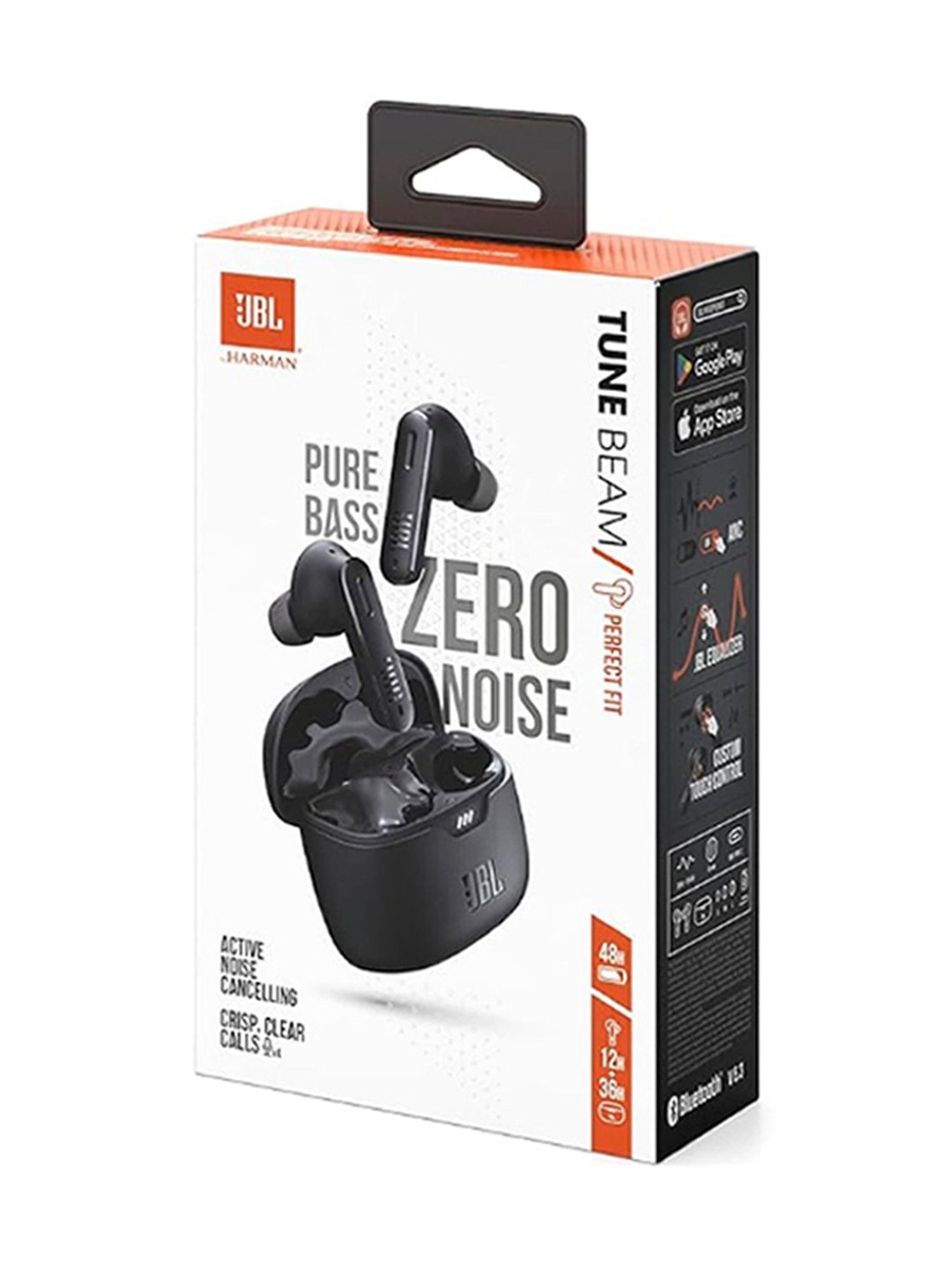 JBL Tune Beam In Ear Wireless Bluetooth Earbuds with ANC & 48 Hrs Battery (Black, True Wireless)