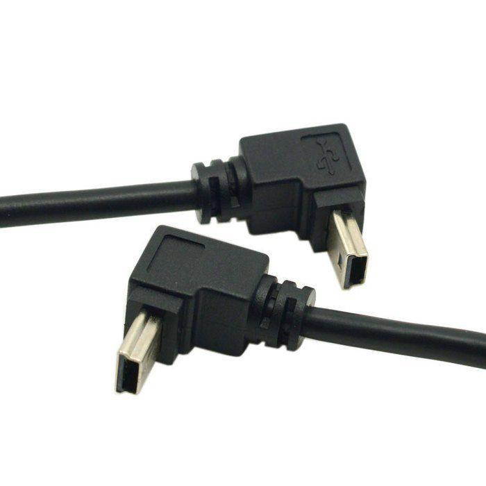 2pcs 90 Degree Up & Down Angled Mini USB Type B to USB Female OTG Cable