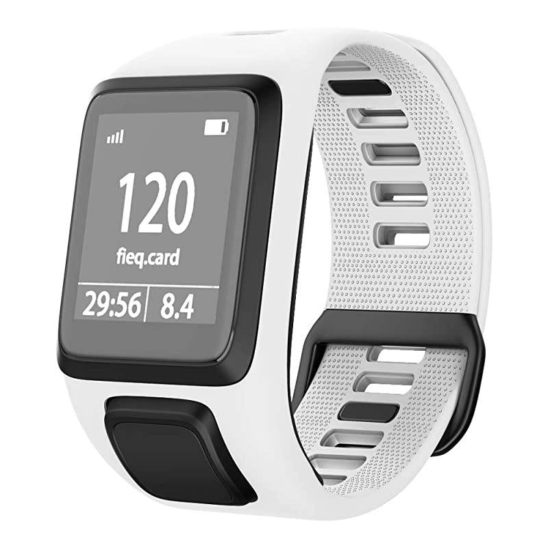 Compatible with Spark 3 Watch Bands Silicone Watch Straps Replacement for Runner 2 3Spark 3 Golfer 2Adventurer Smartwatches White