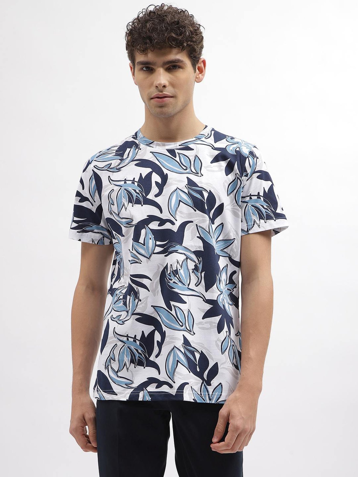 Antony Morato Off White Cotton Regular Fit Printed T-Shirt