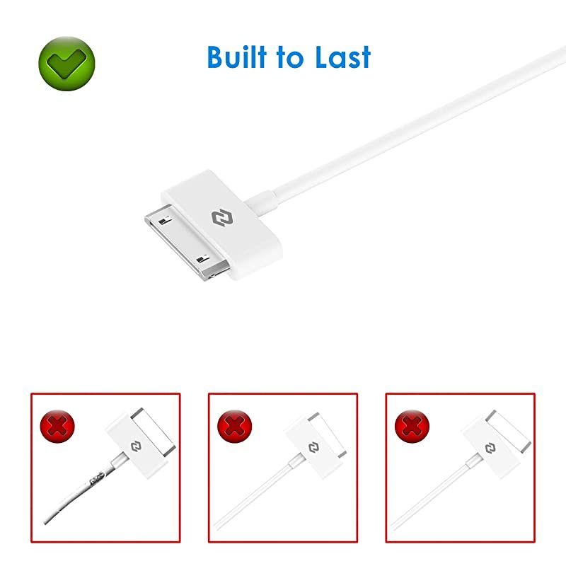 USB Sync and Charging Cable for iPhone 44s iPhone 3G3GS iPad 123 iPod 33 Feet 2Pack White