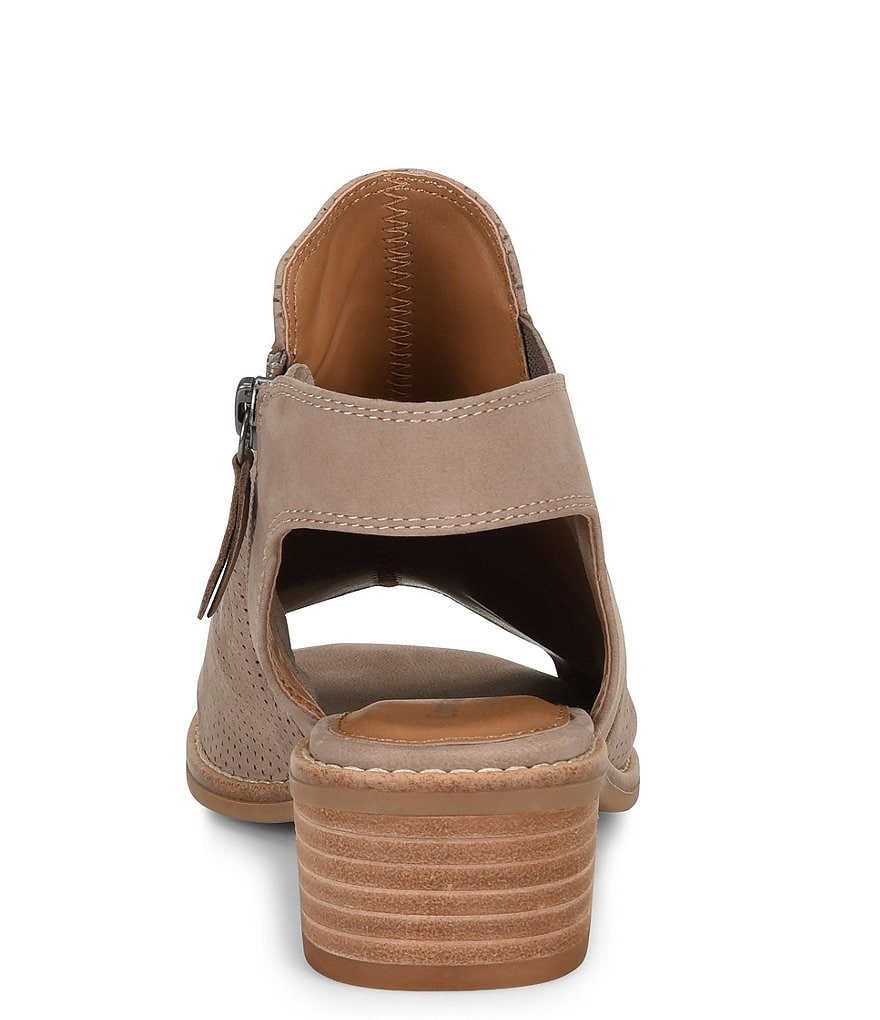 Comfortiva Belen Slingback Ruched Suede Block Heel Sandals