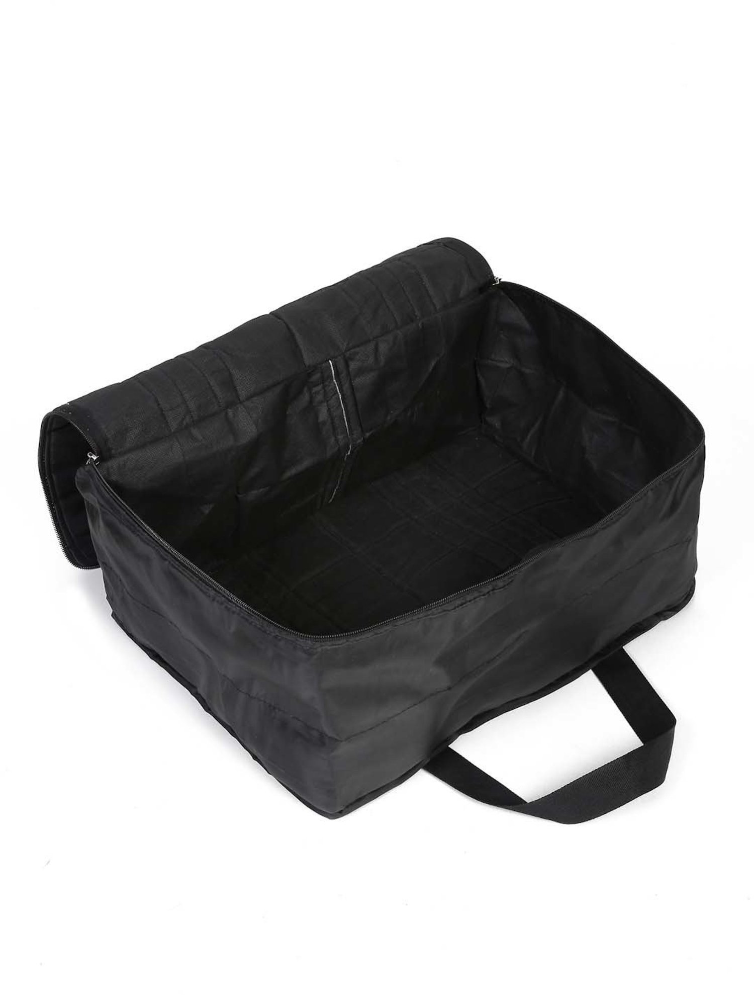 HOSTA HOMES Black Pvc Parachute Material Zipper Bag - Set of 2