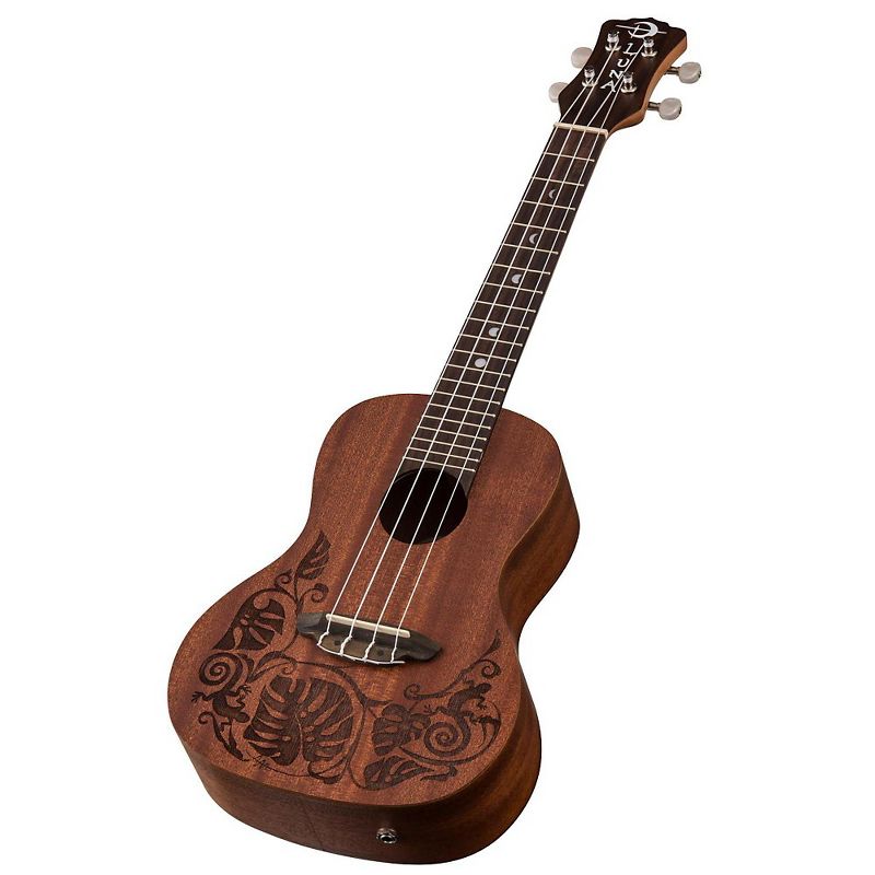 Luna Guitars MO EL Concert Acoustic-Electric Ukulele Lizard Design