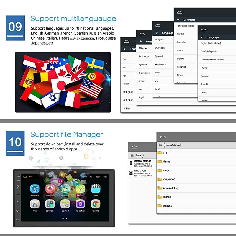 Android 81 Double Din Car Stereo Navigation Bluetooth Touch Screen Car Multimedia Radio Support NetflixMirror Link Play