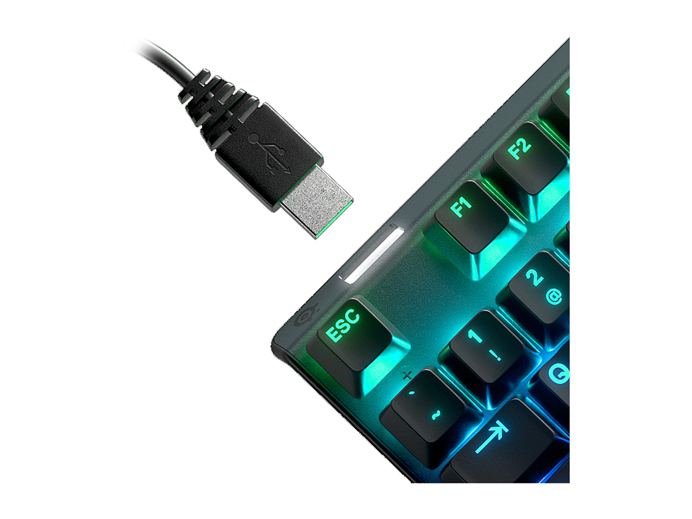 SteelSeries Apex 7 TKL Compact Mechanical Gaming Keyboard - OLED Smart Display - USB Passthrough and Media Controls - Linear and Quiet - RGB Backlit