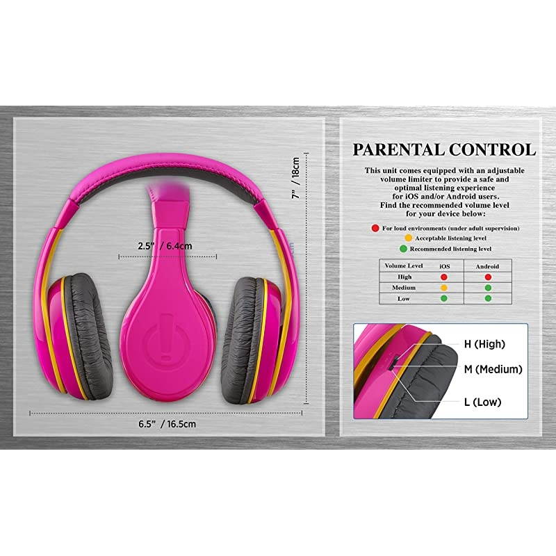 Headphones for Kids, Wired Headphones for School, Home or Travel, Tangle Free Stereo Headphones with Parental Volume Control, Connect via 3.5mm Jack