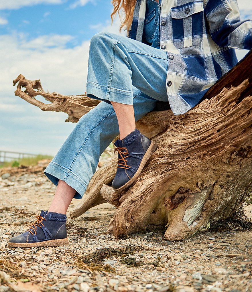 Born Temple II Distressed Leather Lace-Up Booties