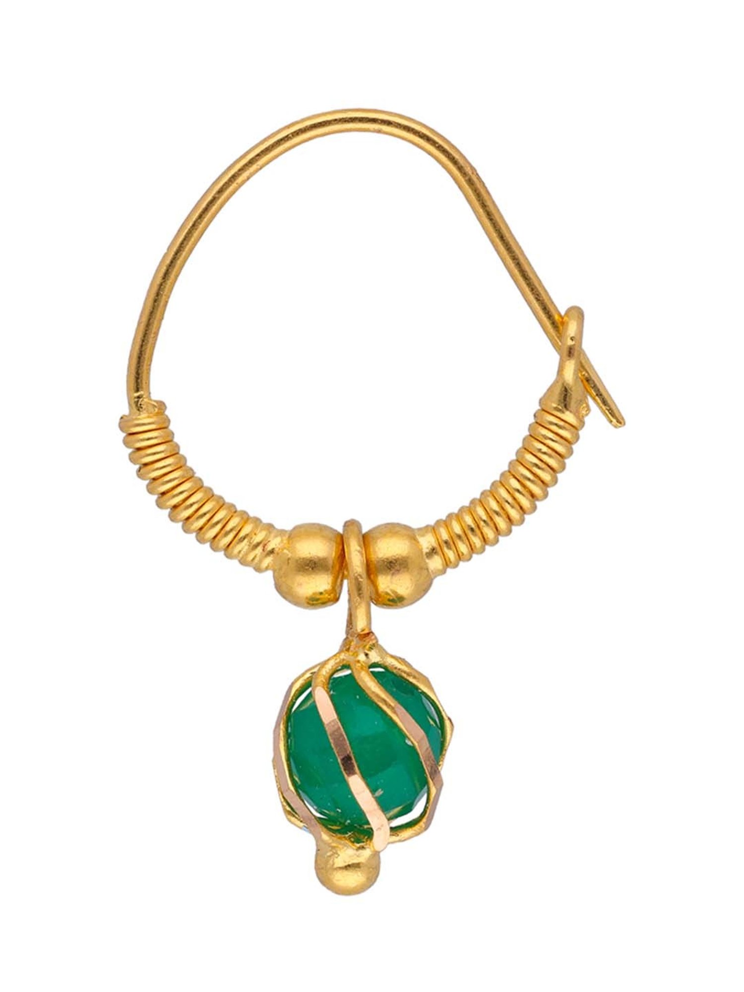 CKC Boho Chic: Piercing Gold Hoops with Colorful Bead Danglers