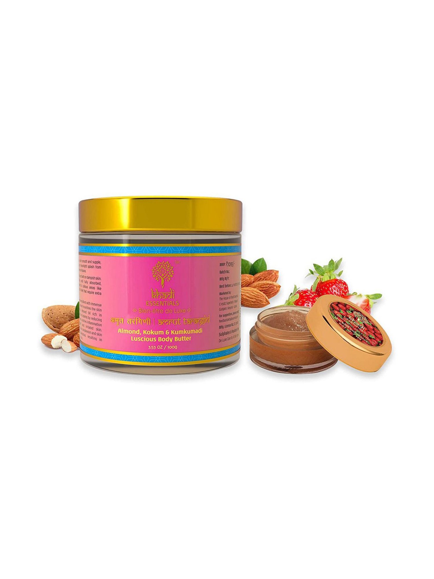 Khadi Essentials Combo of Kumkumadi Body Butter & Strawberry & Beetroot Lip Scrub