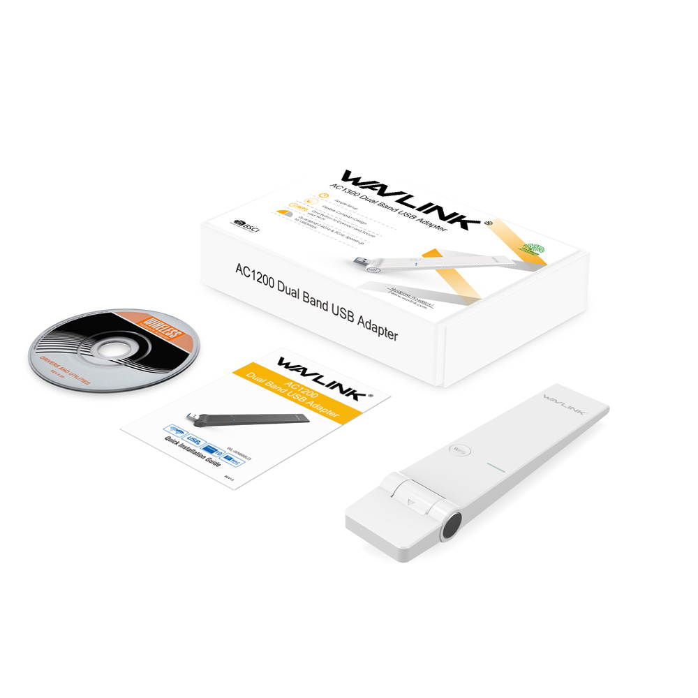 Wavlink AC600 USB Wifi Adapter, 600Mbps Dual Band Wireless Adapter, 802.11ac, High Gain 3dbi Antenna Network Adapter, 2.4G/150Mbps + 5G/433Mbps For PC, Windows XP/Vista/7/8/8.1/10 (32/64bits) MAC OS