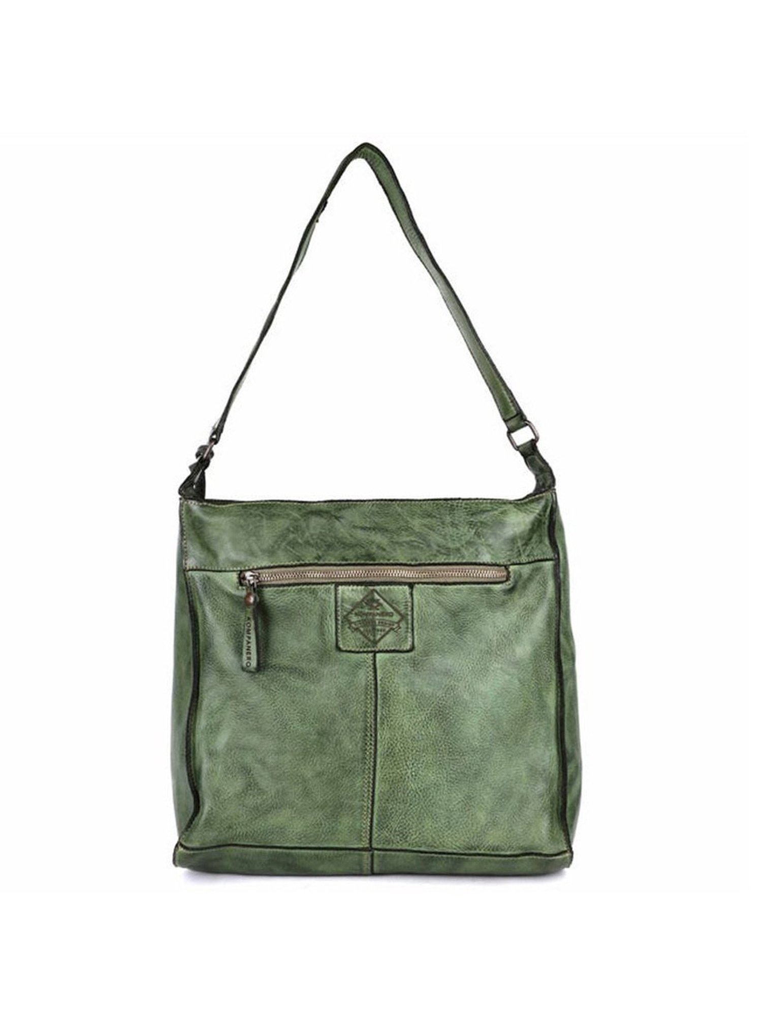 KOMPANERO Rochelle Sage Leather Textured Shoulder Handbag