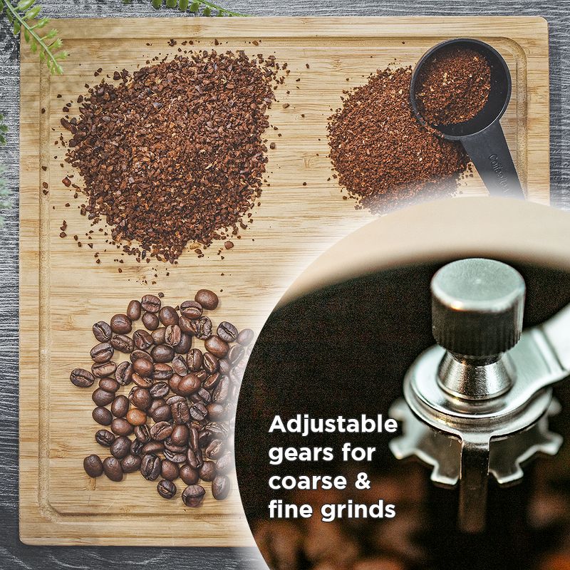 GROSCHE BREMEN Manual Coffee Grinder, Ceramic Conical Burr Coffee Grinder and Spice Mill - Black